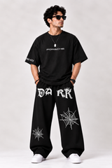 Alpha Black Spider Web Baggy Trouser