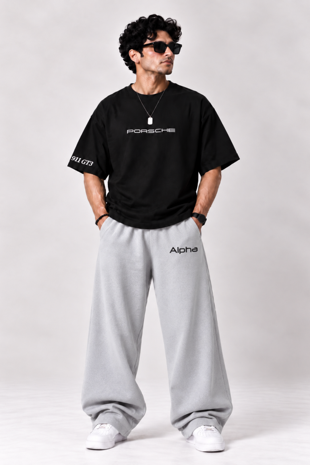 Alpha Gray Baggy Trouser