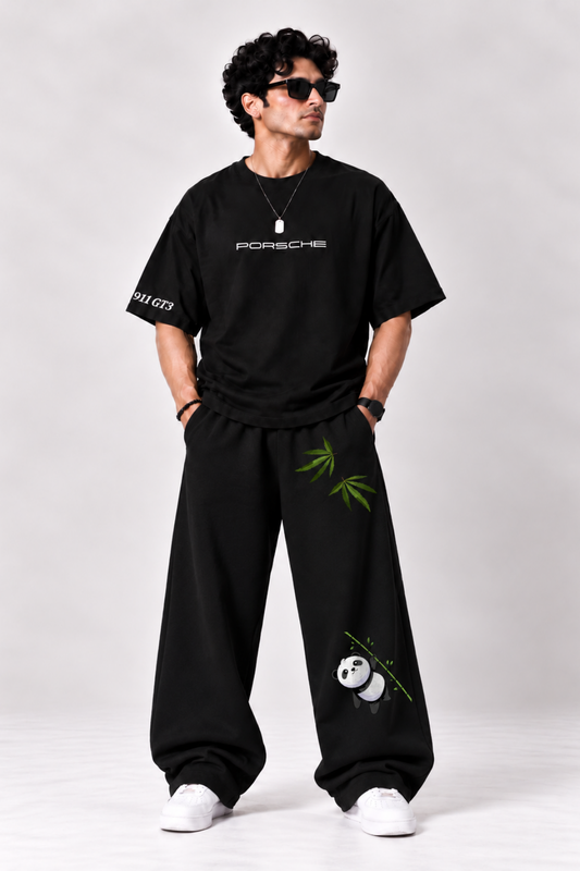 Alpha Black Panda Baggy Trouser