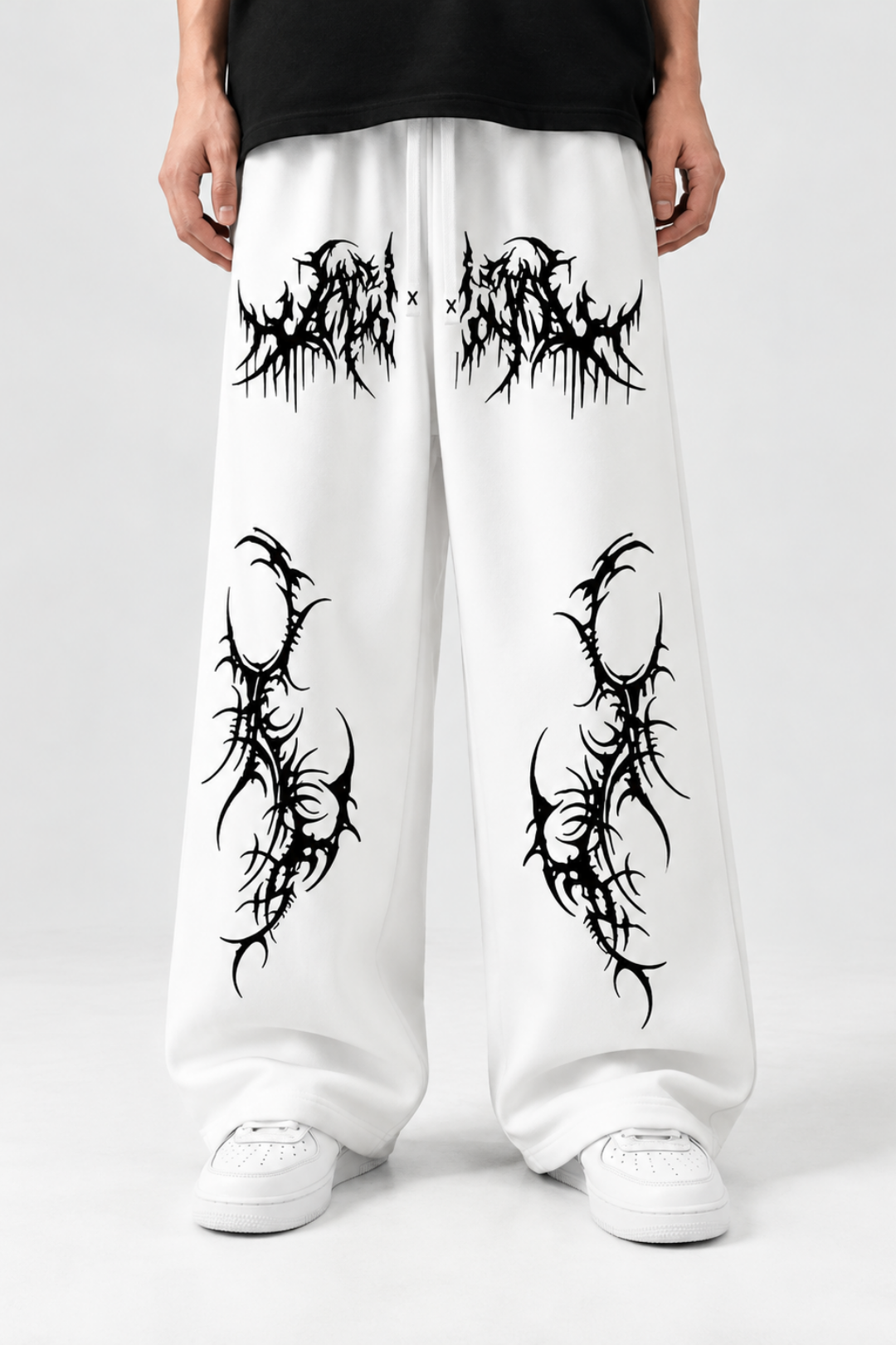 Alpha White Tribal Baggy Trouser