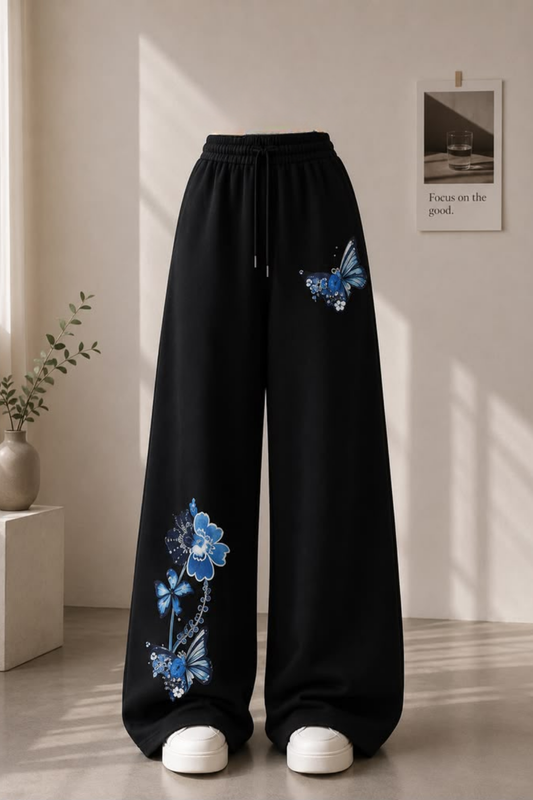 Alpha Blue Butterfly Baggy Trouser