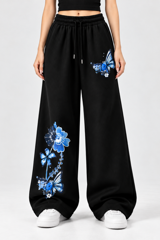 Alpha Blue Butterfly Baggy Trouser