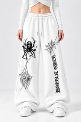 Alpha White Spider Web Baggy Trouser