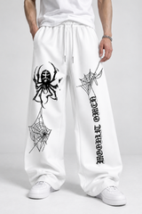 Alpha White Spider Web Baggy Trouser