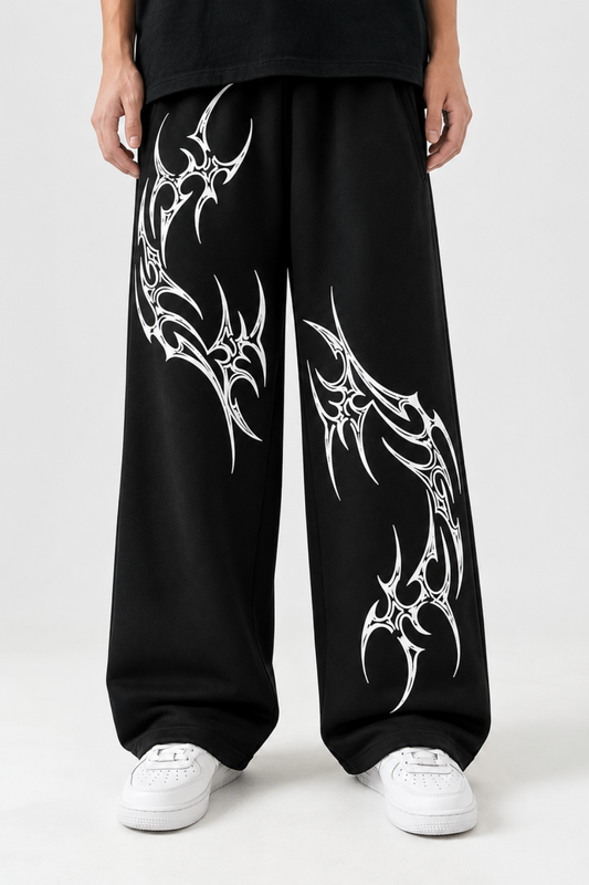 Alpha Black Tribal Baggy Trouser
