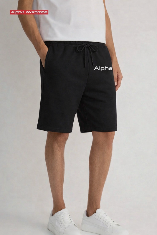 Alpha Premium Black Baggy Shorts