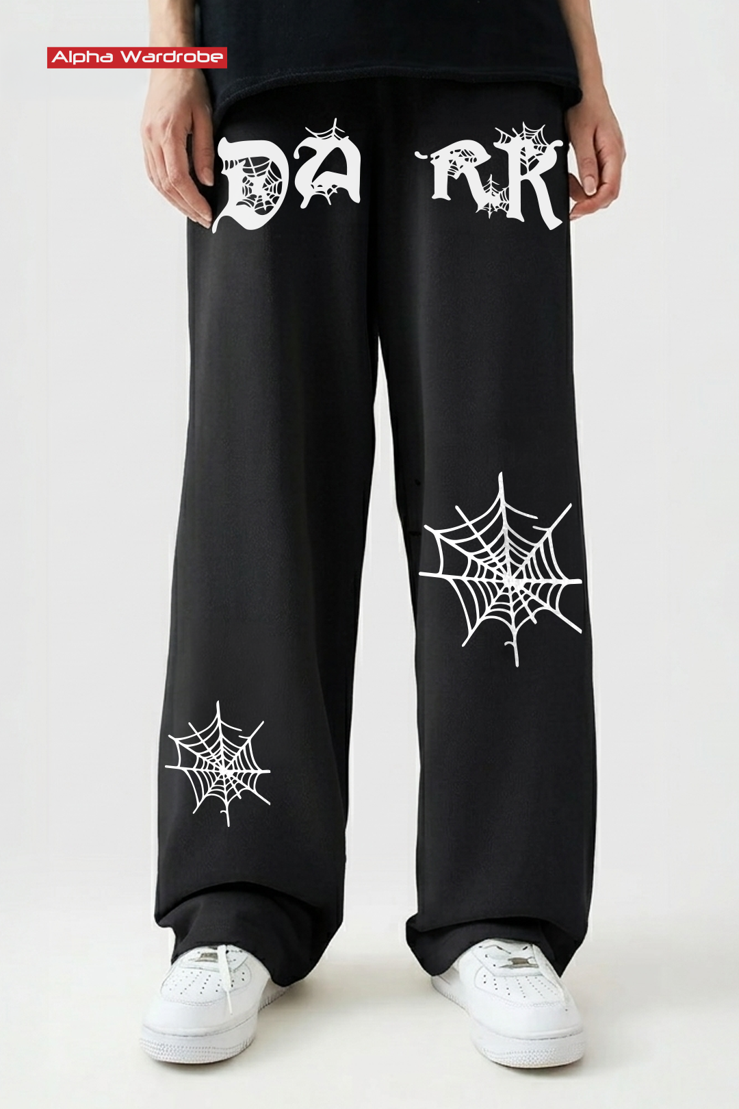 Alpha Black Spider Web Baggy Trouser