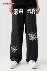 Alpha Black Spider Web Baggy Trouser