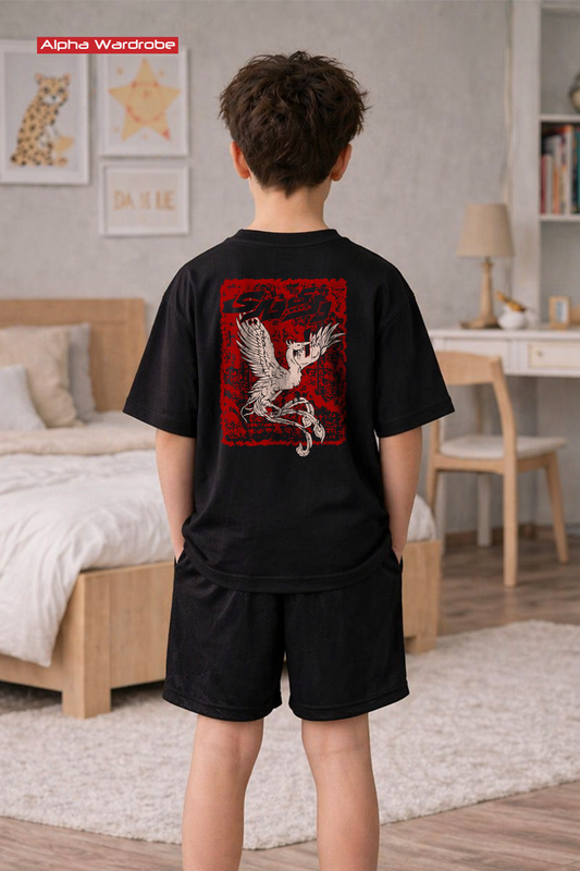 Kids Inferno Phoenix Oversized Tee With Shorts
