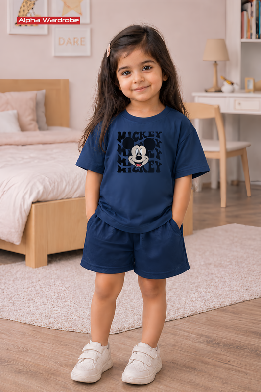 Kids Mickey Mouse Tee With Shorts