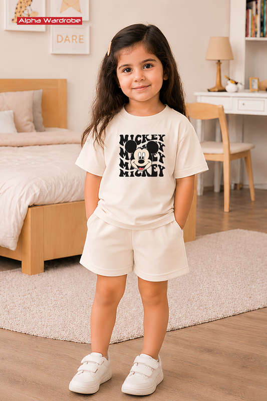 Kids Mickey Mouse Tee With Shorts