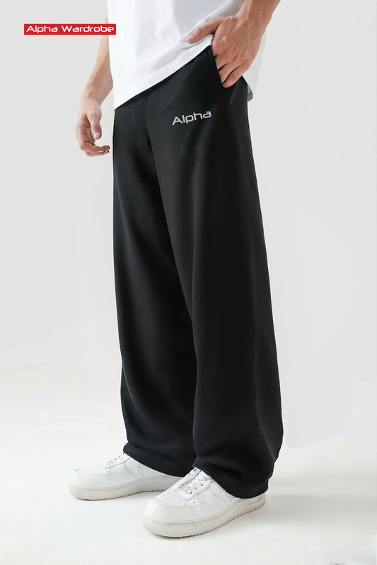 Alpha Black Baggy Trousers