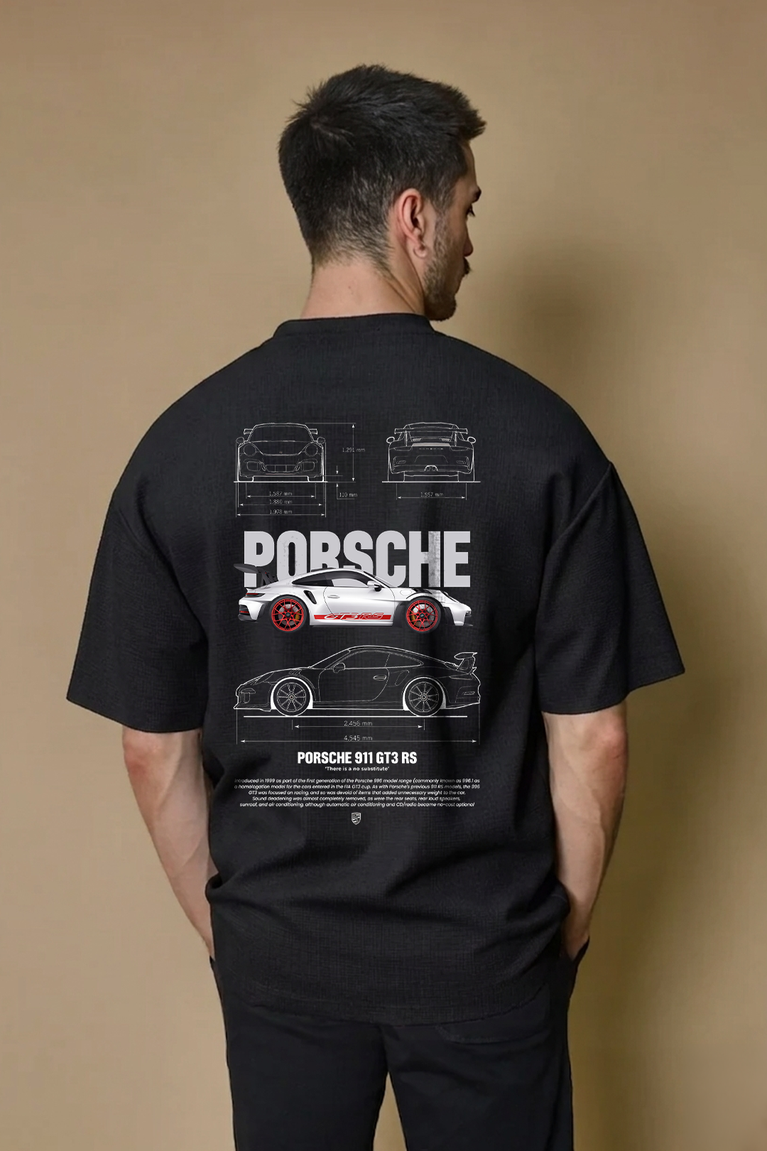 Porsche Black Oversized Tee