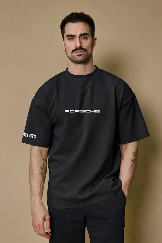 Porsche Black Oversized Tee