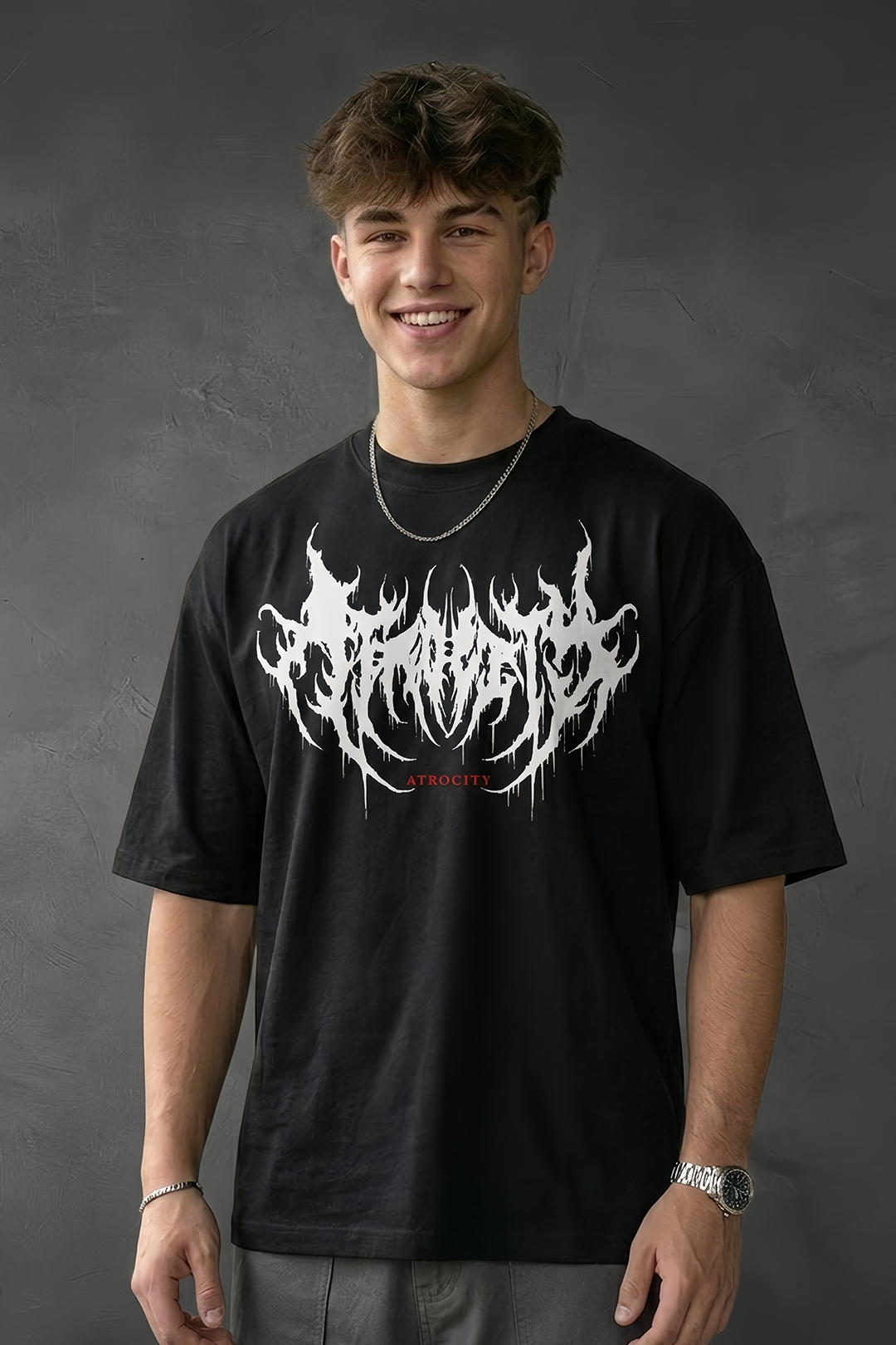 Gothic Black Oversized Tee